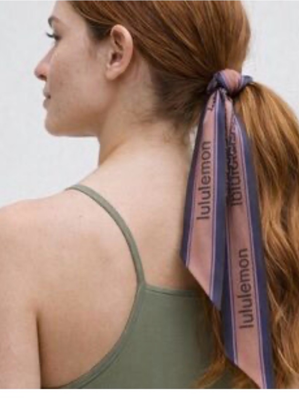lululemon athletica Pink and Purple Striped Hair Scarf Tie